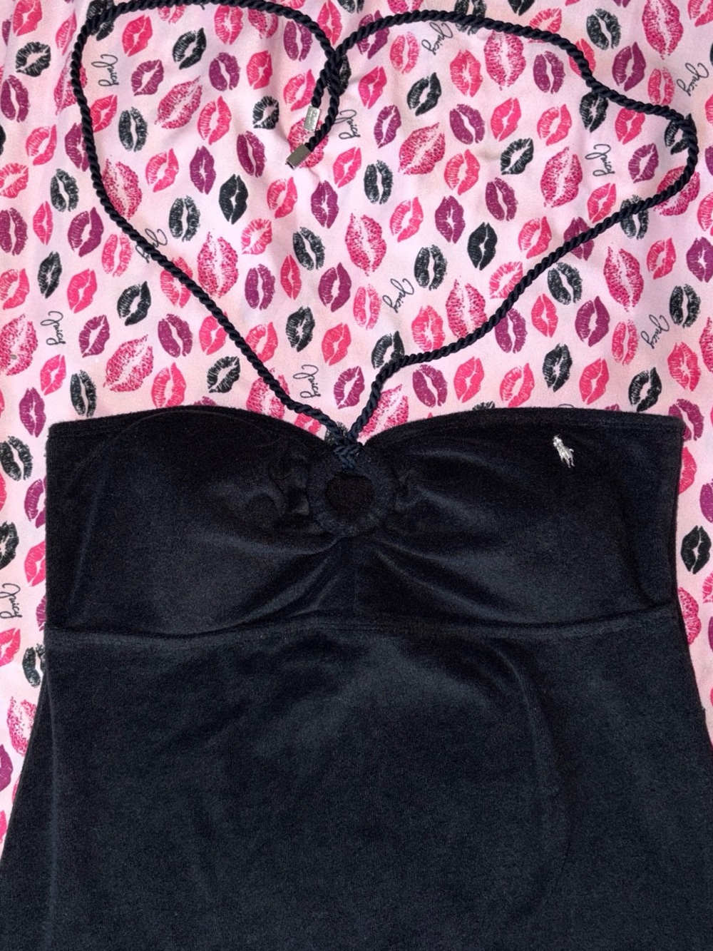 Polo Ralph Lauren terry cloth black halter swim cover up dress
